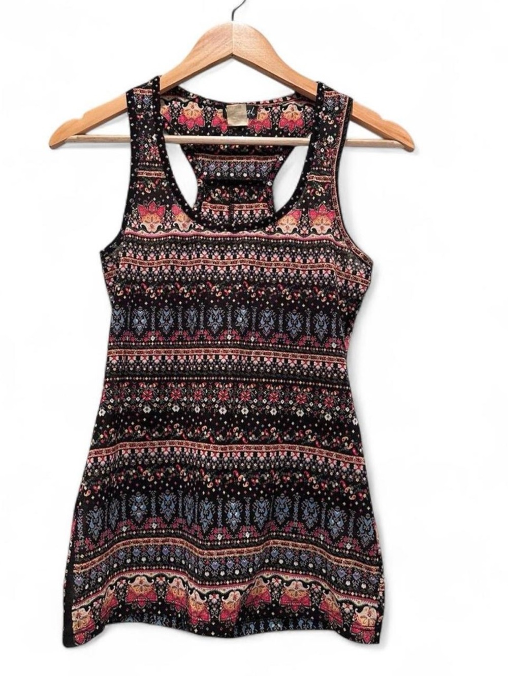 Wet Seal Y2K Boho Tribal Print Tank Top Tunic XS Casual Summer Lightweight 00s